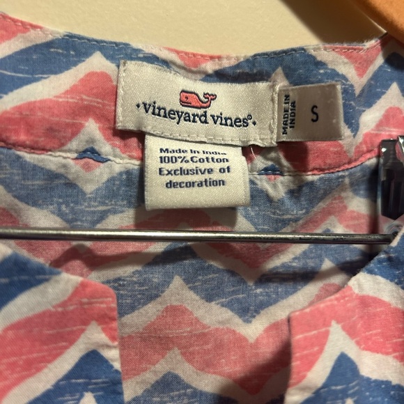 Girl's Vineyard Vines Size Small Red, White & Blue Wale Tail Striped Coverup - Picture 2 of 5